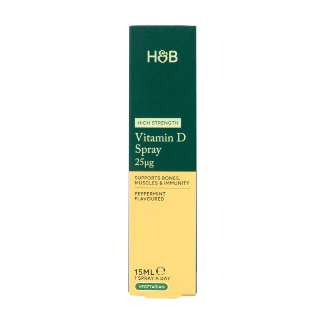 H&B MEDIUM STRENGTH vitaminas D3 1000 TV, purškiamasis skystis, 15 ml