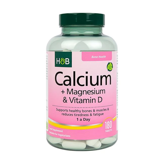 H&B kalcis, magnis ir vitaminas D, 180 tablečių
