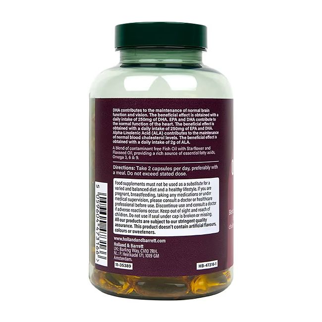 H&B TRIPLE omega 3-6-9, 120 kapsulių