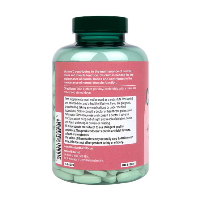 H&B kalcis 600 mg ir vitaminas D kaulams, 240 tablečių