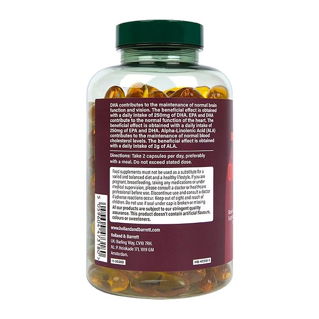 H&B HIGH STRENGTH TRIPLE omega 3-6-9, 120 kapsulių