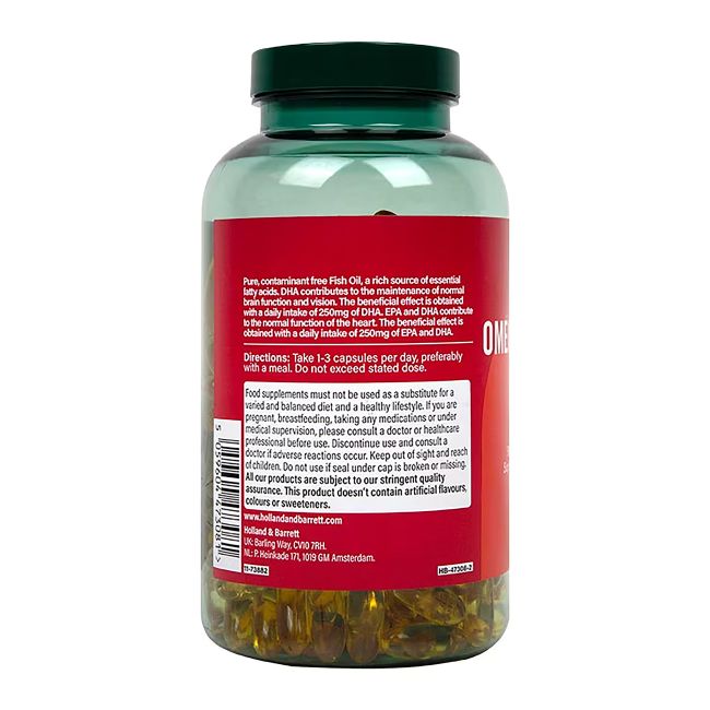 H&B omega 3 žuvų taukai 1000 mg, 240 kapsulių