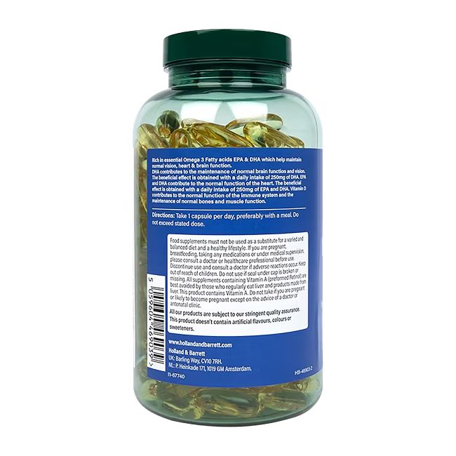 H&B grynas menkių kepenų aliejus 1000 mg, 240 kapsulių