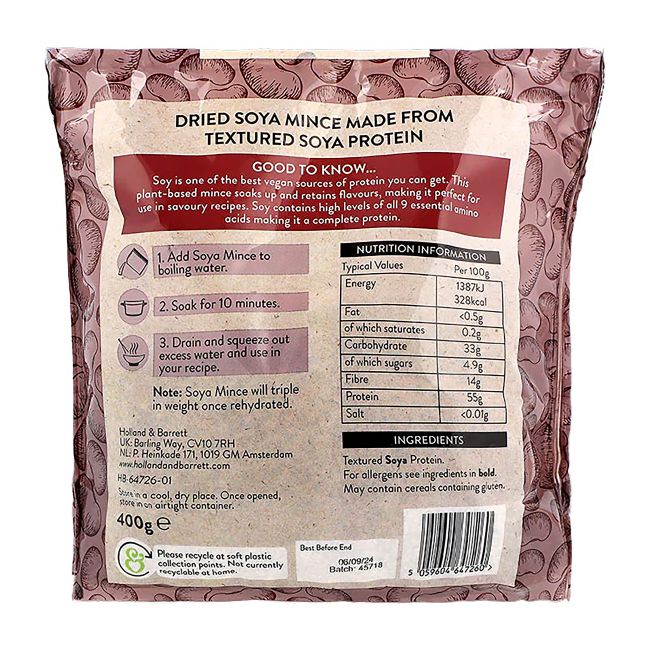 HOLLAND & BARRETT sojos baltymų maltinukai, 400 g
