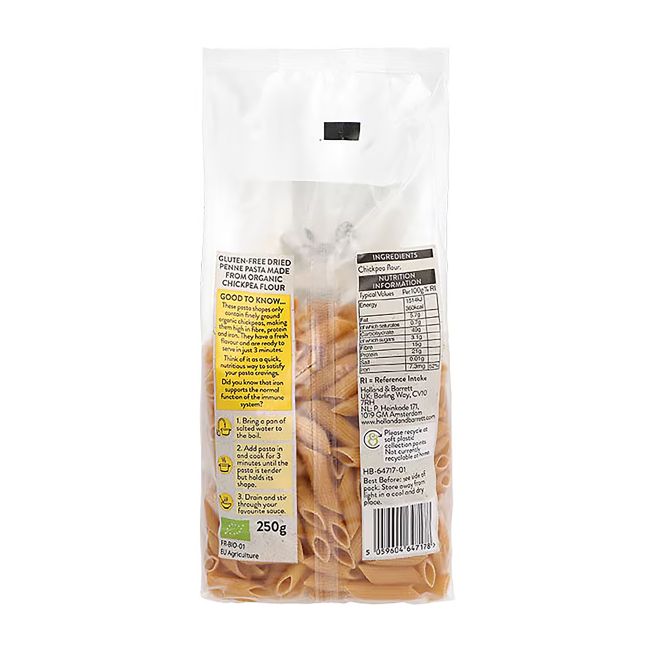 HOLLAND & BARRETT greitai paruošiami avinžirnių makaronai, 250 g