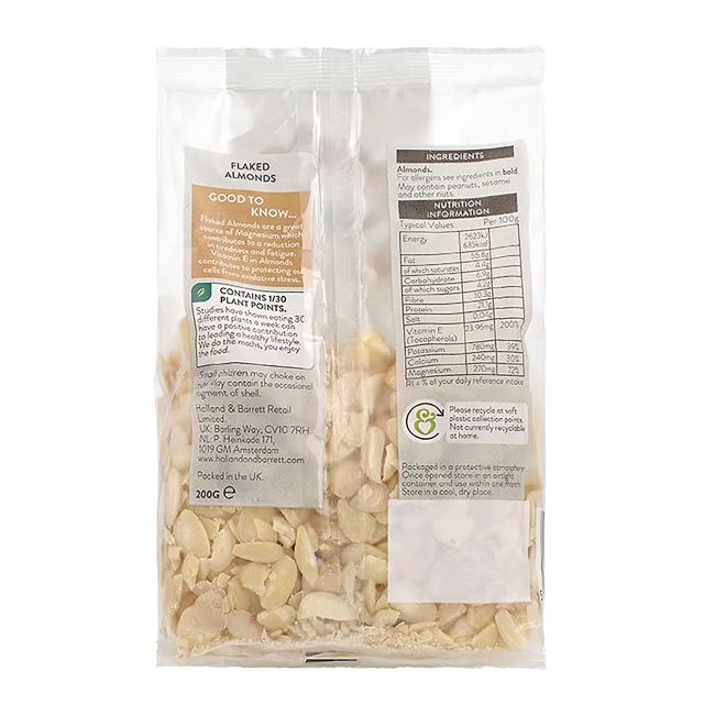 HOLLAND & BARRETT migdolų drožlės, 200 g