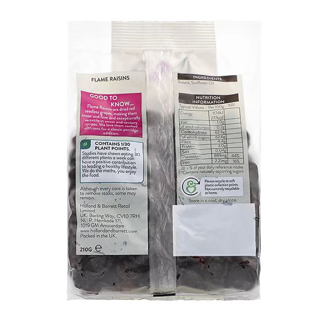 HOLLAND & BARRETT FLAME razinos, 210 g