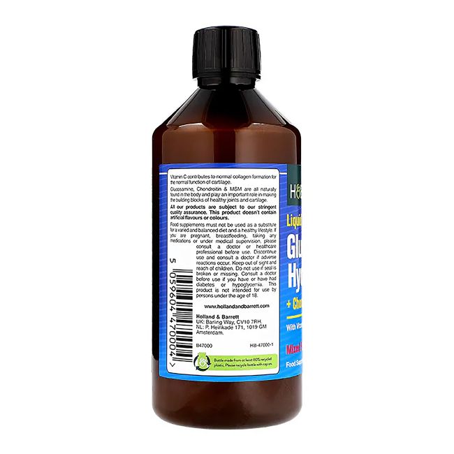 H&B gliukozamino hidrochloridas, skystis, 473 ml