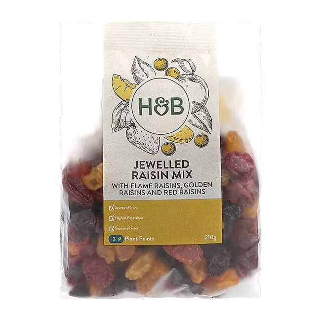 HOLLAND & BARRETT JEWELLED RAISIN MIX razinų mišinys, 210 g