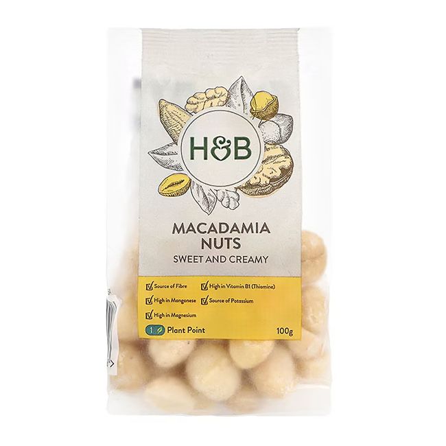 HOLLAND & BARRETT makadamijos riešutai, 100 g