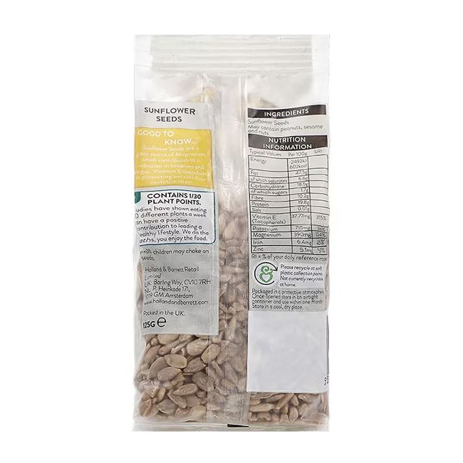 HOLLAND & BARRETT saulėgrąžų sėklos, 125 g