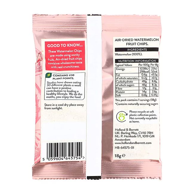 HOLLAND & BARRETT arbūzų traškučiai, 18 g