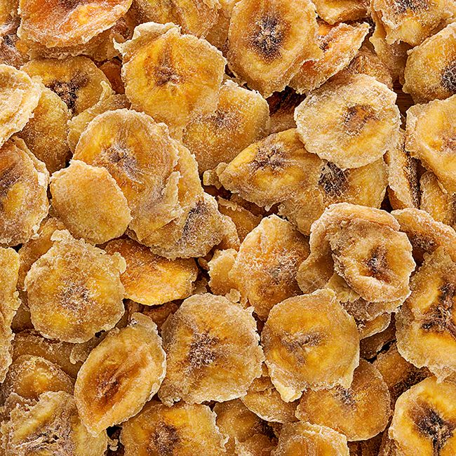 HOLLAND & BARRETT CHEWY BANANA COINS džiovintų bananų griežinėliai, 210 g