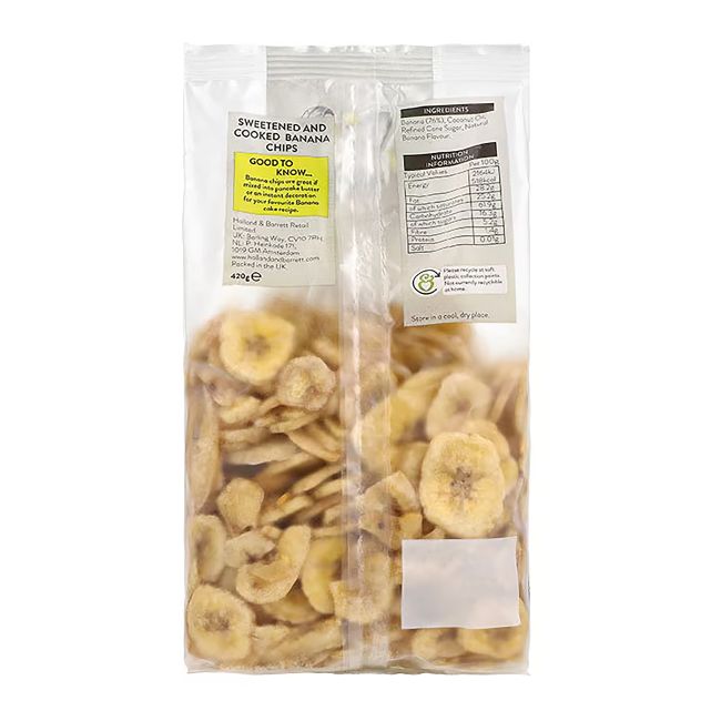 HOLLAND & BARRETT traškūs bananų traškučiai, 420 g