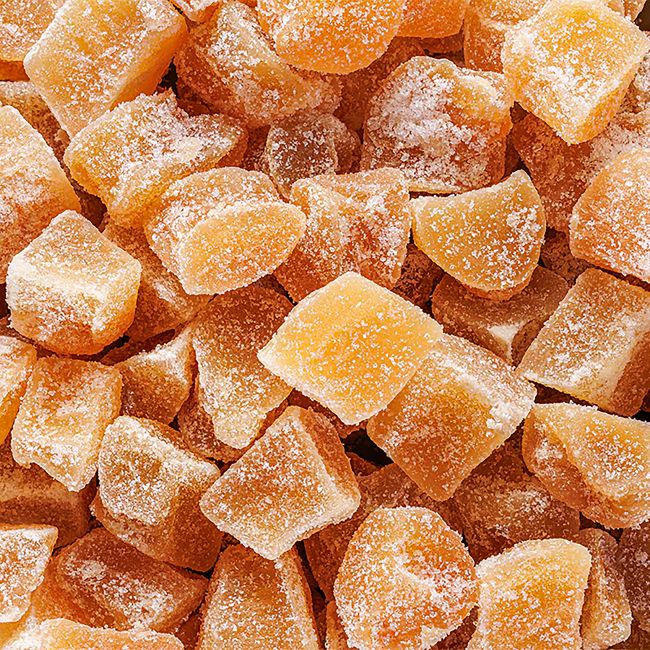 HOLLAND & BARRETT cukruoti imbierų gabaliukai, 420 g