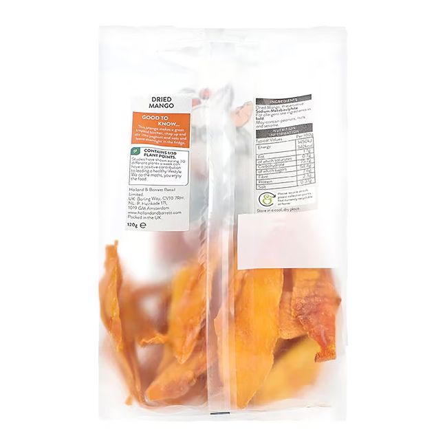 HOLLAND & BARRETT džiovintų mangų griežinėliai, 120 g