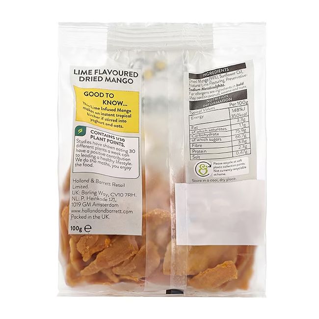 HOLLAND & BARRETT mangai su žaliąja citrina, 100 g