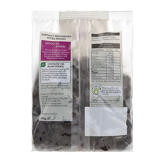 HOLLAND & BARRETT minkštos džiovintos slyvos, 420 g