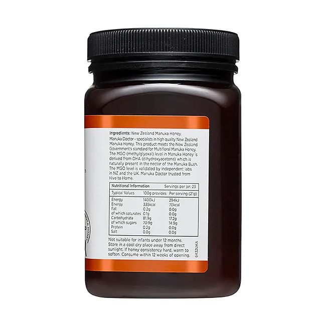 MANUKA DOCTOR MONOFLORAL MANUKA HONEY MGO 70 medus, 500 g