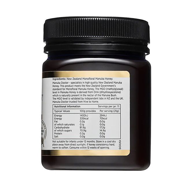 MANUKA DOCTOR MONOFLORAL MANUKA HONEY MGO 100 medus, 250 g