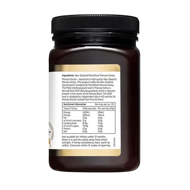 MANUKA DOCTOR MANUKA 100 MGO medus, 500 g