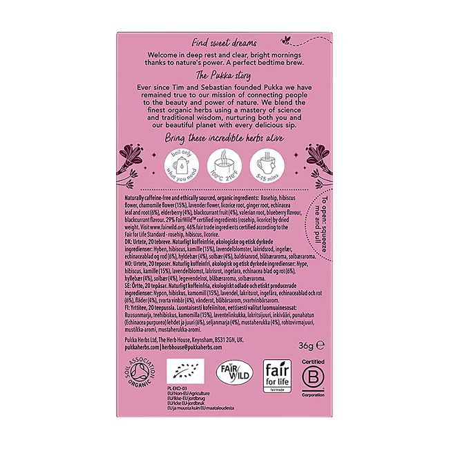 PUKKA ORGANIC NIGHT BERRY arbata, 20 vnt.