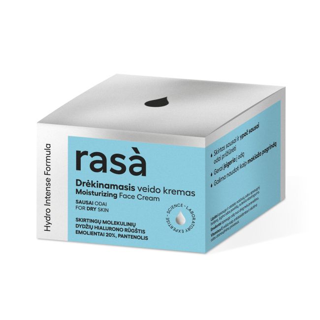 RASA HYDRO INTENSE drėkinamasis kremas sausai veido odai prižiūrėti, 50 ml