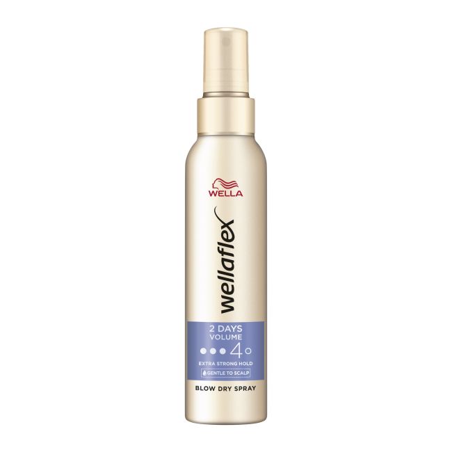 WELLAFLEX 2 DAYS VOLUME BLOW DRY šukuosenos formavimo purškiklis, 150 ml
