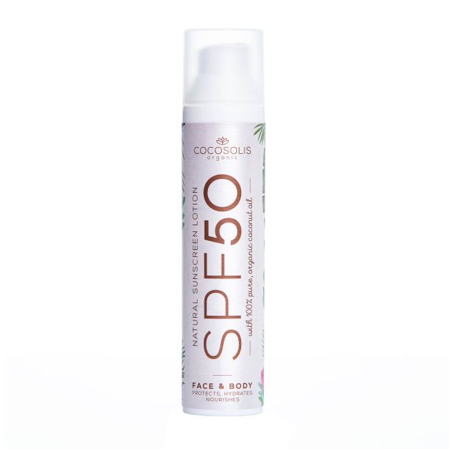 COCOSOLIS SPF50 NATURAL apsauginis veido ir kūno losjonas nuo saulės, 100 g