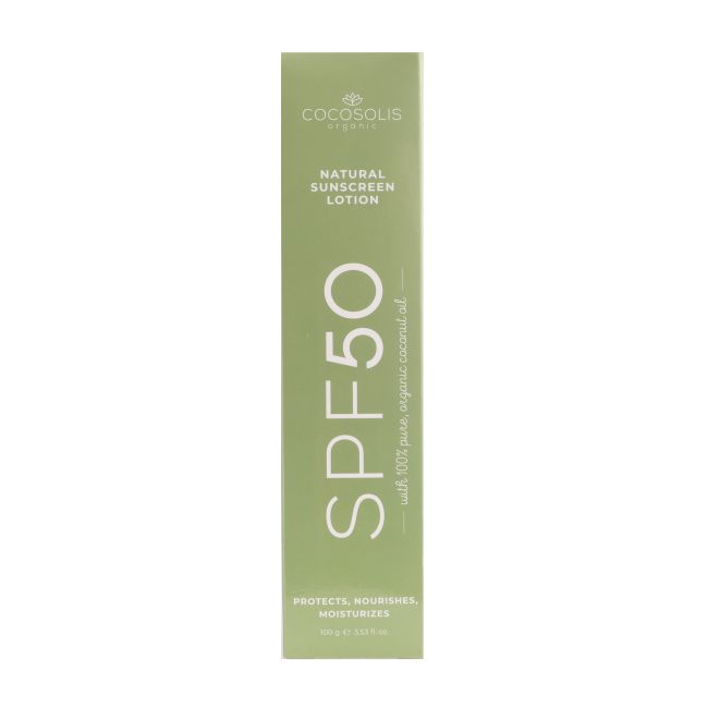 COCOSOLIS SPF50 NATURAL apsauginis veido ir kūno losjonas nuo saulės, 100 g