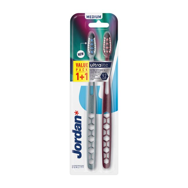 JORDAN ULTRALITE MEDIUM dantų šepetėliai (2 vnt.)