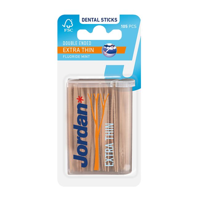 JORDAN EXTRA THIN dantų krapštukai (105 vnt.)