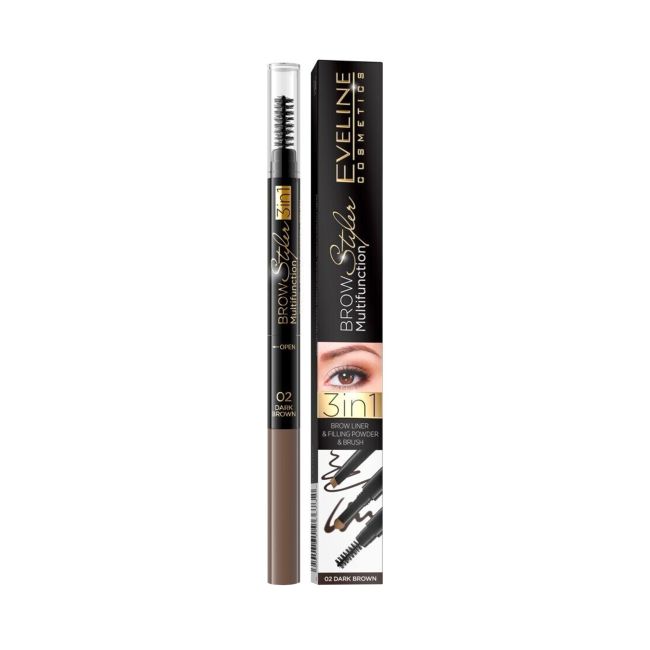 EVELINE BROW MULTIFUNCTION STYLER 3IN1 antakių formavimo pieštukas