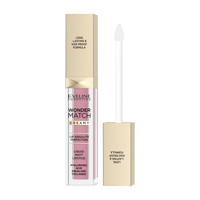 EVELINE WONDER MATCH CREAMY LIQUID MATT skystieji lūpų dažai, 6,8 ml
