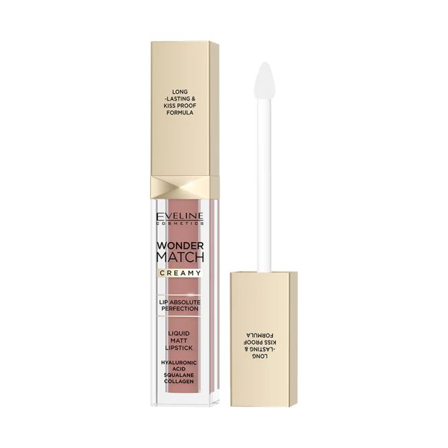 EVELINE WONDER MATCH CREAMY LIQUID MATT skystieji lūpų dažai, 6,8 ml