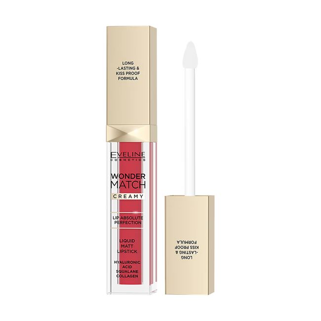 EVELINE WONDER MATCH CREAMY LIQUID MATT skystieji lūpų dažai, 6,8 ml