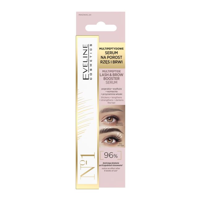 EVELINE MULTIPEPTIDE BOOSTER blakstienų ir antakių serumas, 4 ml
