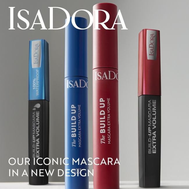 ISADORA THE BUILD UP EXTRA VOLUME atsparus vandeniui blakstienų tušas, 10 ml
