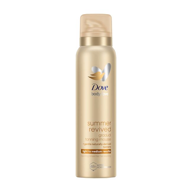 DOVE SUMMER REVIVED GRADUAL kūno savaiminio įdegio putos, 150 ml