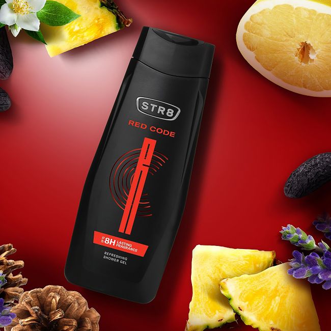 STR8 RED CODE vyrų dušo želė, 400 ml