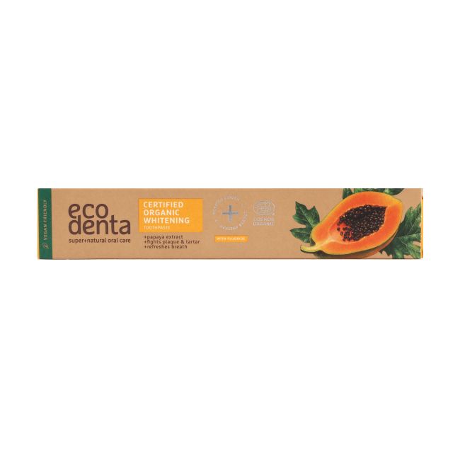 ECODENTA CERTIFIED ORGANIC WHITENING dantų pasta, 75 ml
