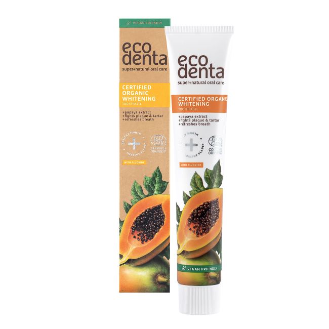 ECODENTA CERTIFIED ORGANIC WHITENING dantų pasta, 75 ml