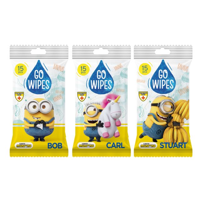 GOWIPES MINIONS drėgnos vaikų servetėlės (15 vnt.)