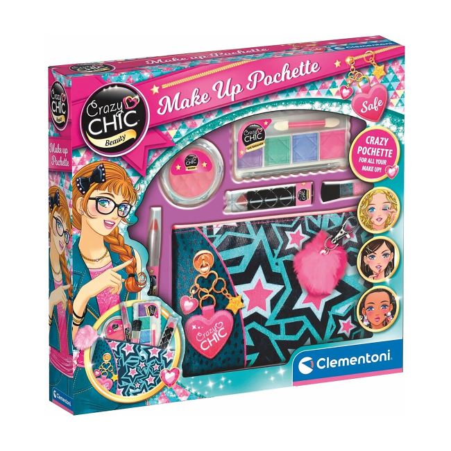 CLEMENTONI CRAZY CHIC BEAUTY MAKE UP POCHETTE makiažo rinkinys