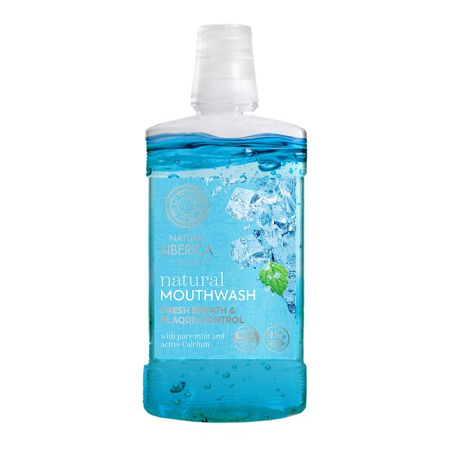 NATURA SIBERICA FRESH BREATH & PLAQUE CONTROL burnos skalavimo skystis, 520 ml