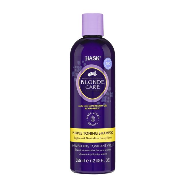 HASK BLONDE CARE PURPLE TONING plaukų šampūnas, 355 ml