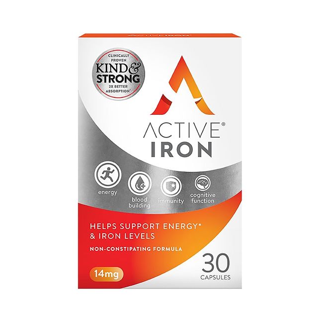ACTIVE geležis 14 mg, 30 kapsulių