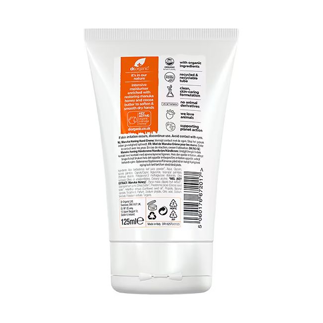 DR.ORGANIC MANUKA HONEY rankų kremas, 125 ml