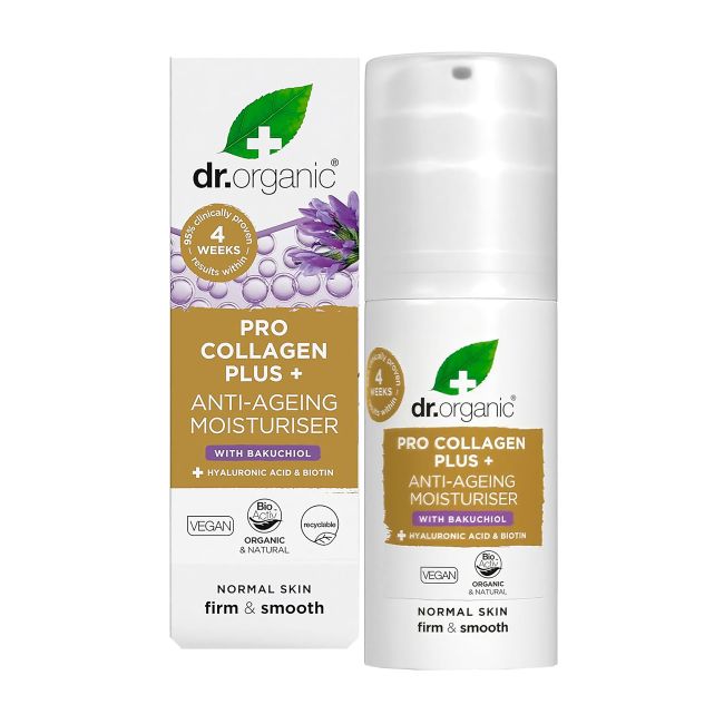 DR.ORGANIC PRO COLLAGEN PLUS+ ANTI+AGEING drėkinamasis veido kremas, 50 ml