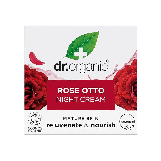 DR.ORGANIC ROSE OTTO naktinis veido kremas, 50 ml
